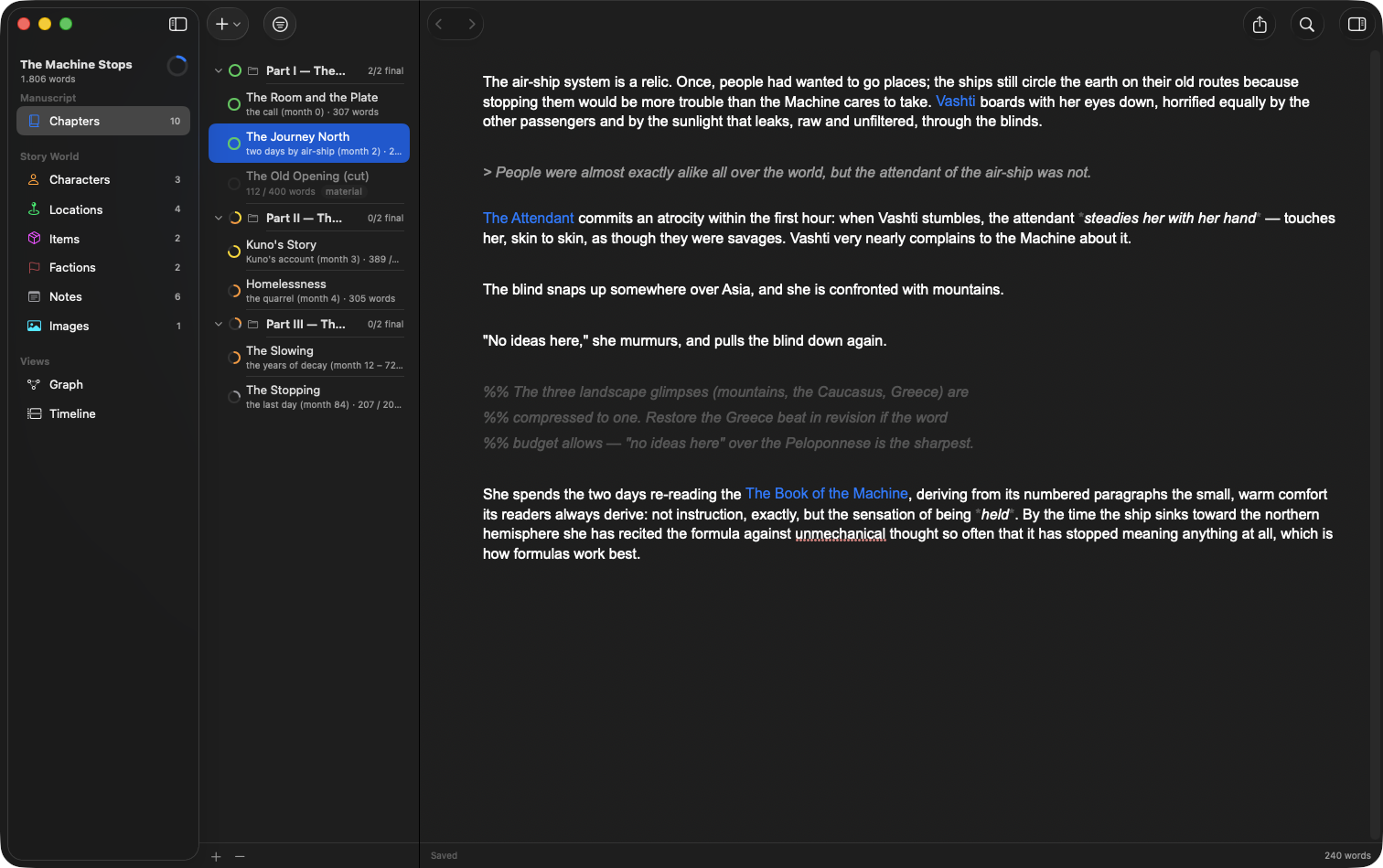 The Writingale editor