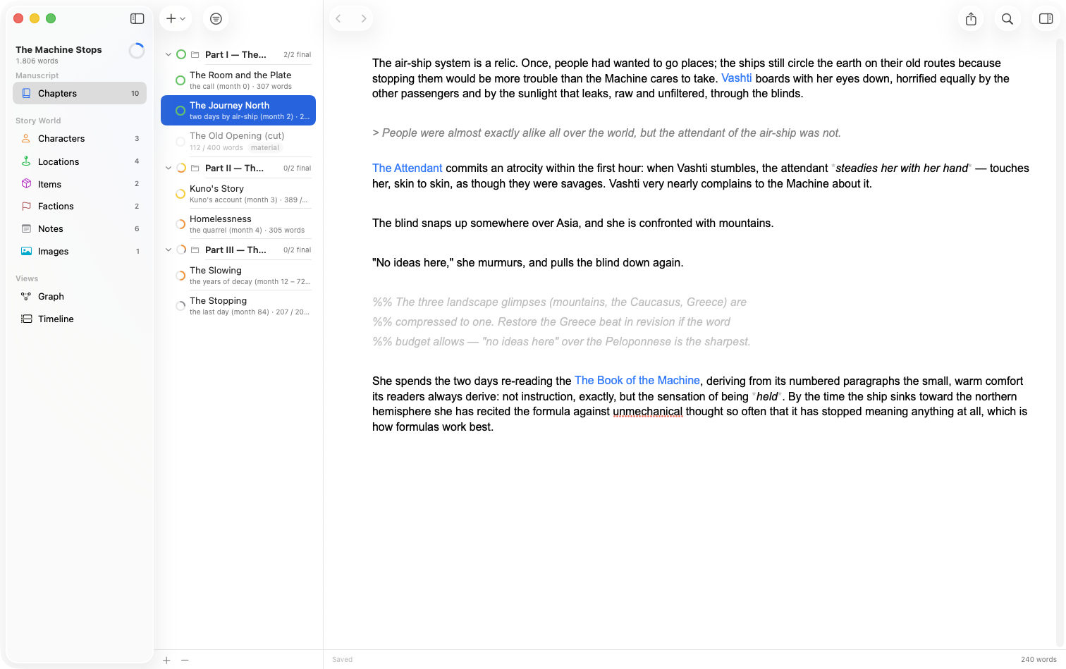 The Writingale editor