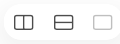 The toolbar's split buttons: split right, split down, close editor