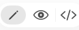 The view switcher: live styling, reading preview, raw text