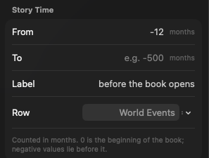 The Story Time section with a negative position, before the book opens