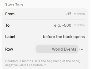 The Story Time section with a negative position, before the book opens