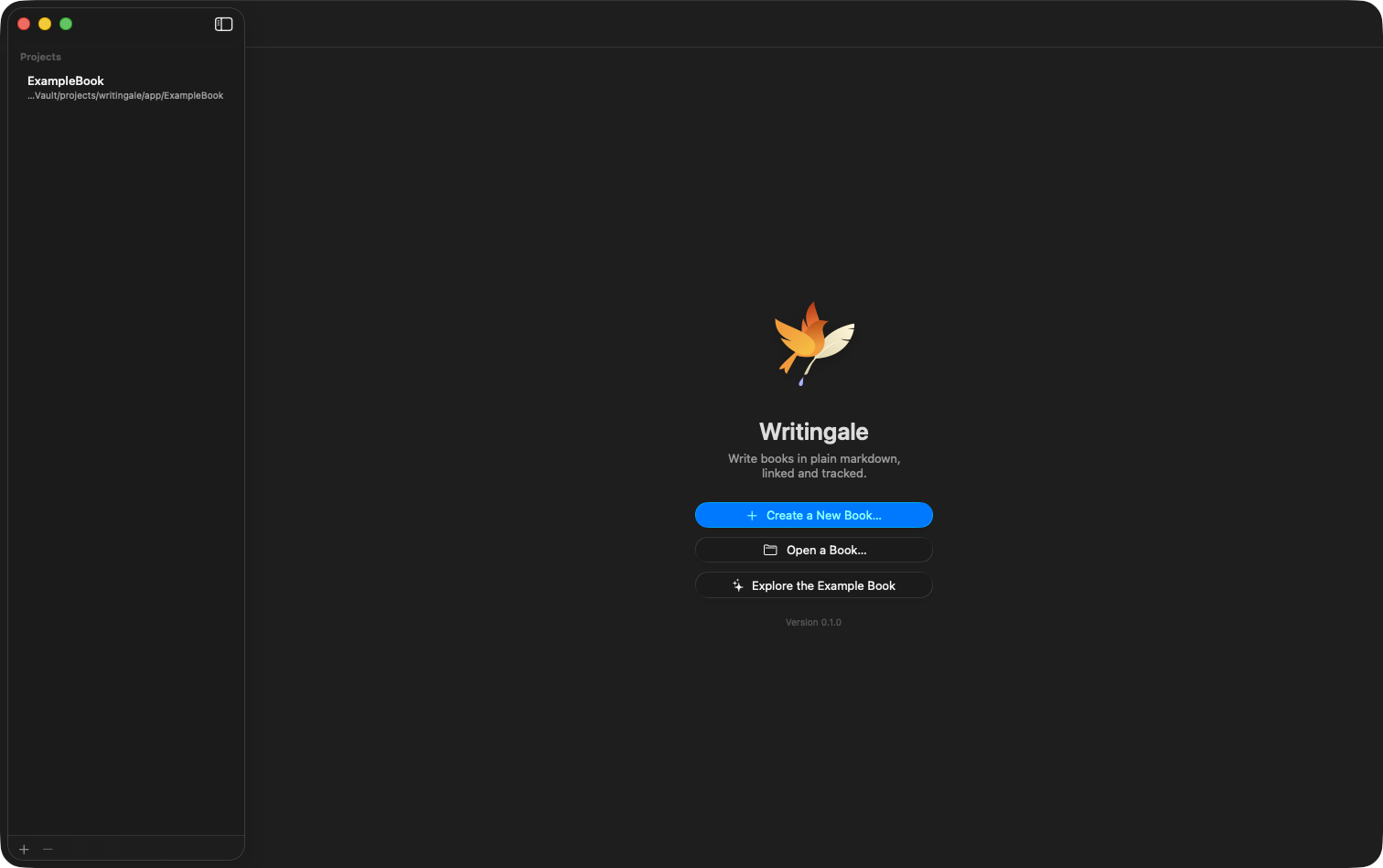 The welcome screen