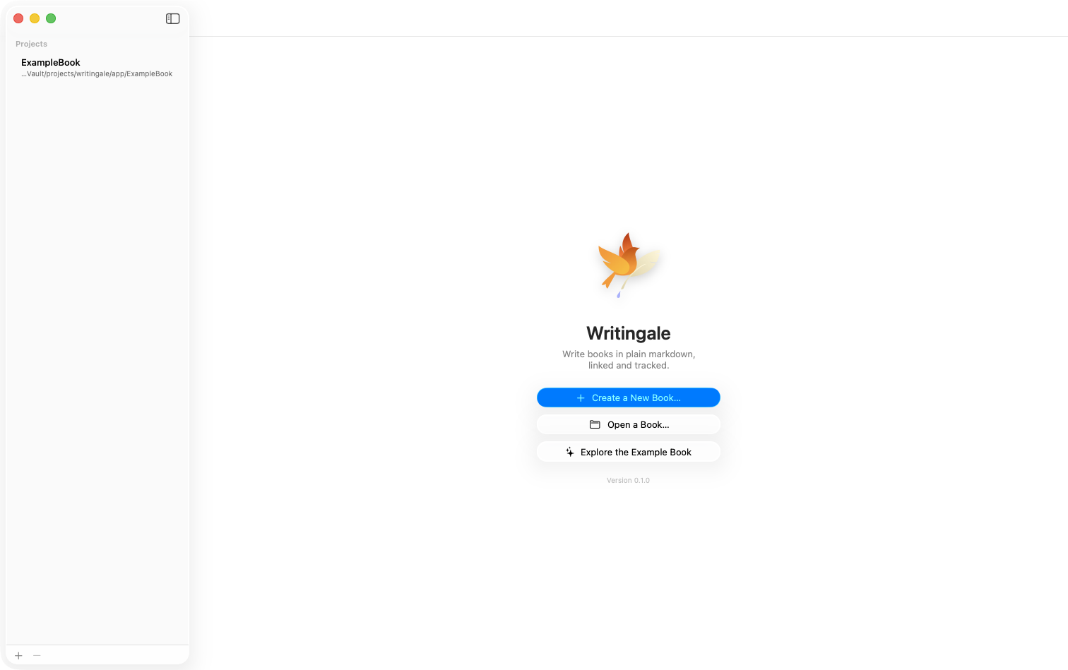 The welcome screen